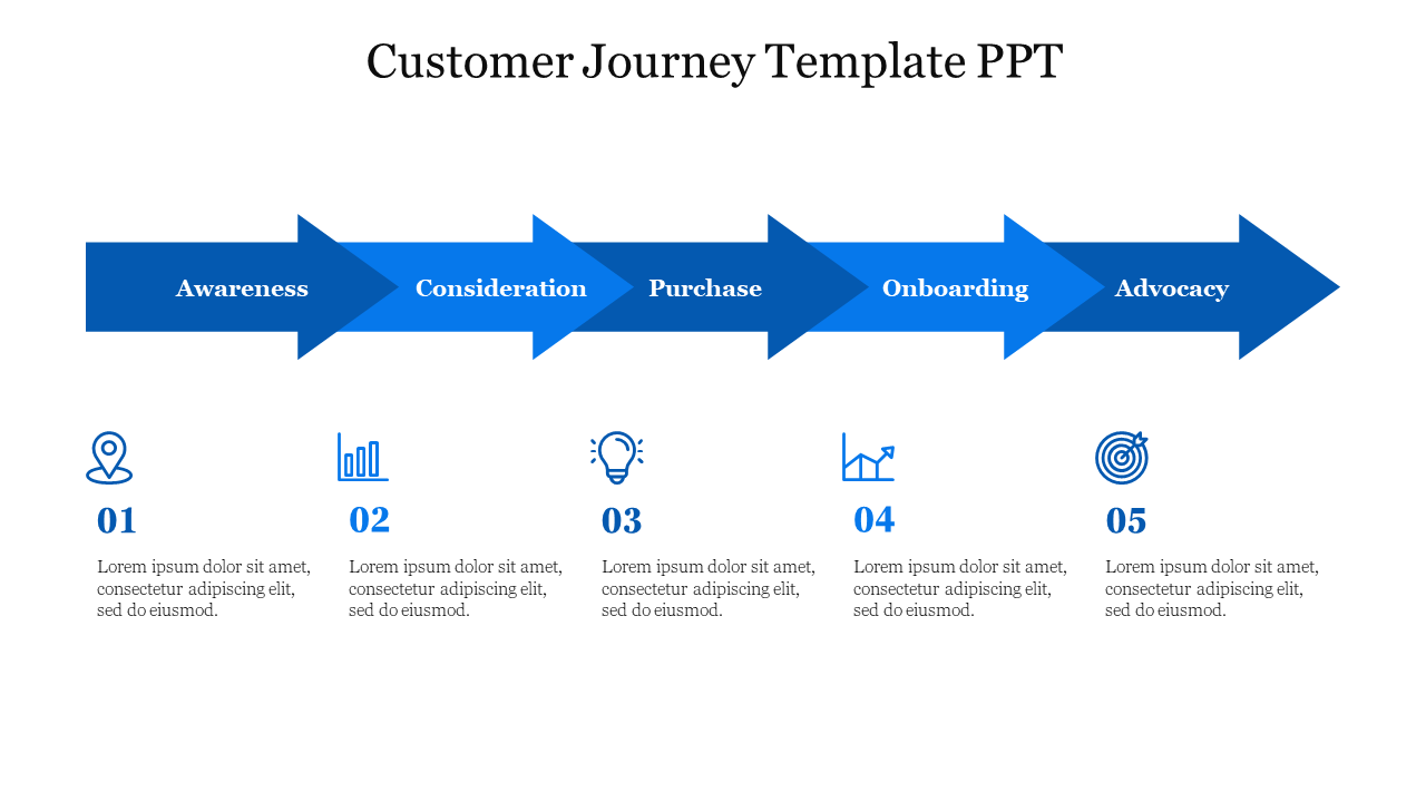 Customer Journey PowerPoint Template-Style 1-Blue